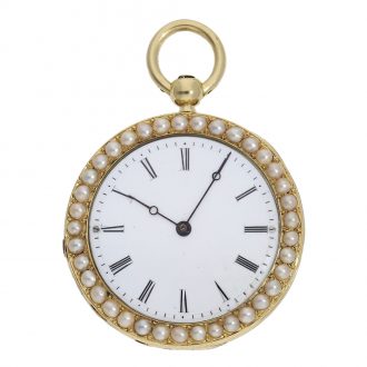 Unique French gold and enamel chatelaine watch Circa 1820