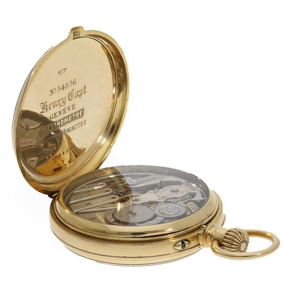 Swiss gold five minute repeating lever watch Circa 1880 Swiss gold five minute repeating lever watch Circa 1880