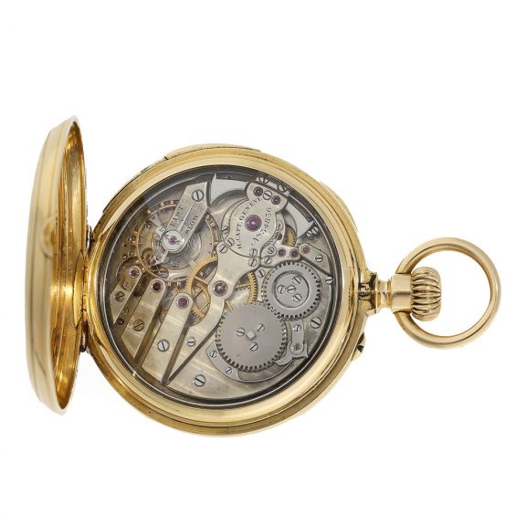 Swiss gold five minute repeating lever watch Circa 1880 Swiss gold five minute repeating lever watch Circa 1880