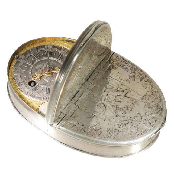 German silver snuff box with concealed verge watch Circa 1720 German silver snuff box with concealed verge watch Circa 1720