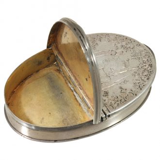 German silver snuff box with concealed verge watch Circa 1720