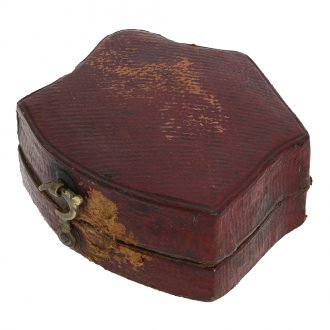 Swiss gold enamel form watch in shield shape in original box Circa 1800 Swiss gold enamel form watch in shield shape in original box Circa 1800
