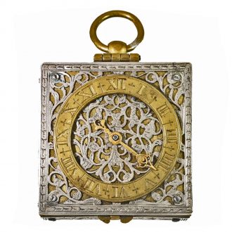 German square brass Renaissance style watch Circa 1730