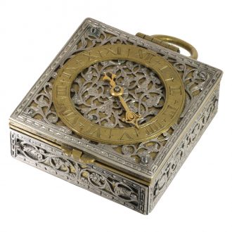 German square brass Renaissance style watch Circa 1730