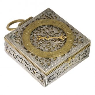 German square brass Renaissance style watch Circa 1730