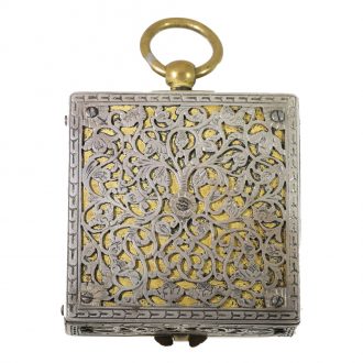 German square brass Renaissance style watch Circa 1730
