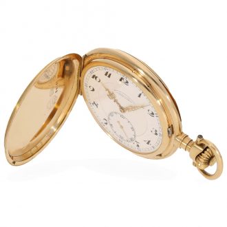German 14 carat gold full hunter cased lever watch Circa 1925