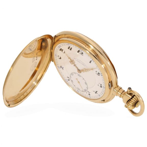 German 14 carat gold full hunter cased lever watch Circa 1925 German 14 carat gold full hunter cased lever watch Circa 1925