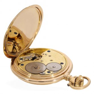 German 14 carat gold full hunter cased lever watch Circa 1925