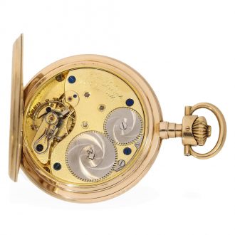 German 14 carat gold full hunter cased lever watch Circa 1925