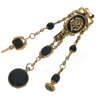 French gold Louis XV pocket watch with chatelaine Circa 1850