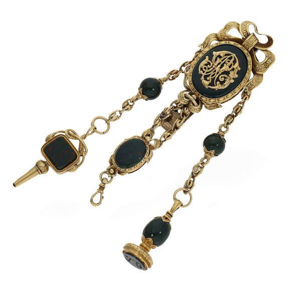 French gold Louis XV pocket watch with chatelaine Circa 1850 French gold Louis XV pocket watch with chatelaine Circa 1850