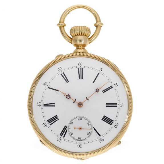Heavy French 18 carat gold anker chronometer Circa 1870