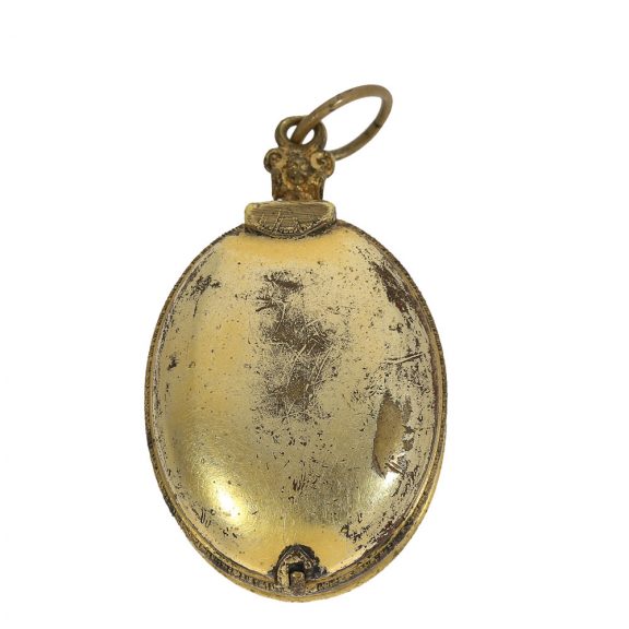 Early English gilt brass and silver oval pendant watch Circa 1615 Early English gilt brass and silver oval pendant watch Circa 1615