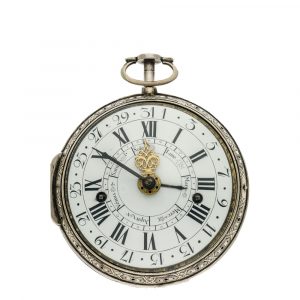 French silver single hand astronomical coach clock with alarm Circa 1770