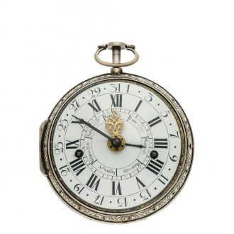French silver single hand astronomical coach clock with alarm Circa 1770
