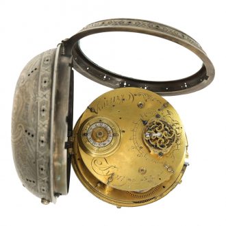 French silver single hand astronomical coach clock with alarm Circa 1770