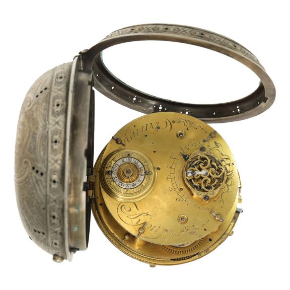 French silver single hand astronomical coach clock with alarm Circa 1770 French silver single hand astronomical coach clock with alarm Circa 1770