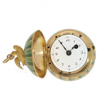Swiss gold and enamel compass rose form watch Circa 1820