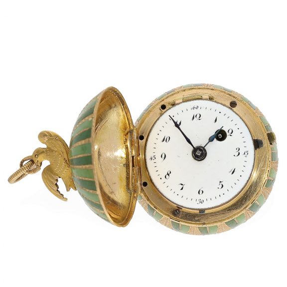 Swiss gold and enamel compass rose form watch Circa 1820 Swiss gold and enamel compass rose form watch Circa 1820