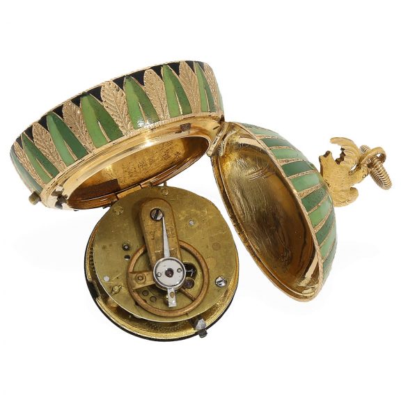 Swiss gold and enamel compass rose form watch Circa 1820 Swiss gold and enamel compass rose form watch Circa 1820