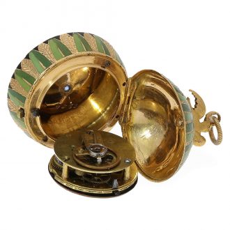 Swiss gold and enamel compass rose form watch Circa 1820