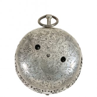 French silver pair cased oignon watch with alarm Circa 1680