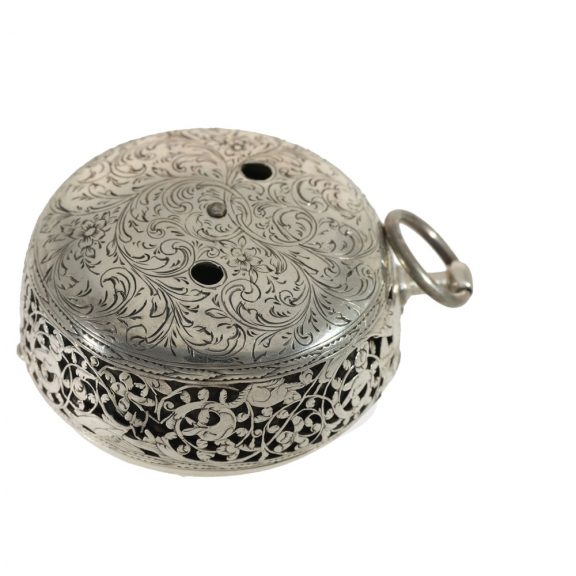 French silver pair cased oignon watch with alarm Circa 1680 French silver pair cased oignon watch with alarm Circa 1680