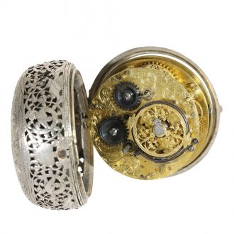 French silver pair cased oignon watch with alarm Circa 1680