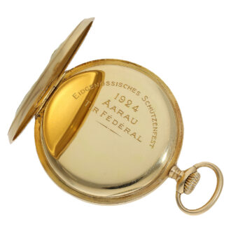 Swiss 18 carat gold extremely rare marksman's watch Circa 1924