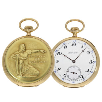 Swiss 18 carat gold extremely rare marksman's watch Circa 1924
