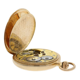 At the heart of this pocket watch lies a very fine Geneva chronometer movement
