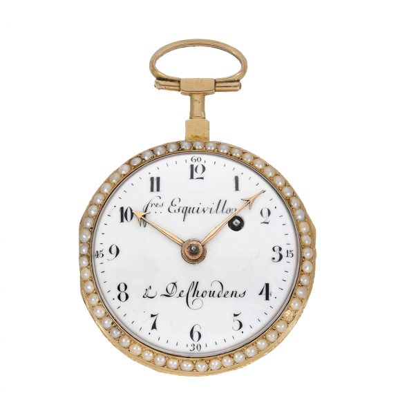 Swiss gold enamel verge watch with chatelaine Circa 1780 Swiss gold enamel verge watch with chatelaine Circa 1780