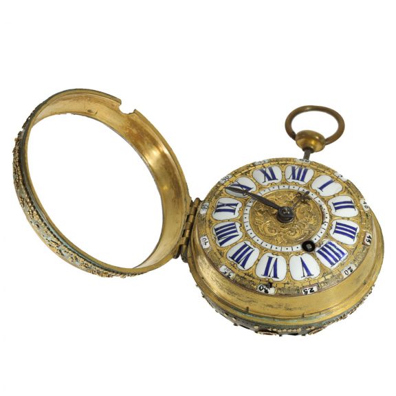 French gilt brass quarter repeating oignon watch Circa 1690 French gilt brass quarter repeating oignon watch Circa 1690
