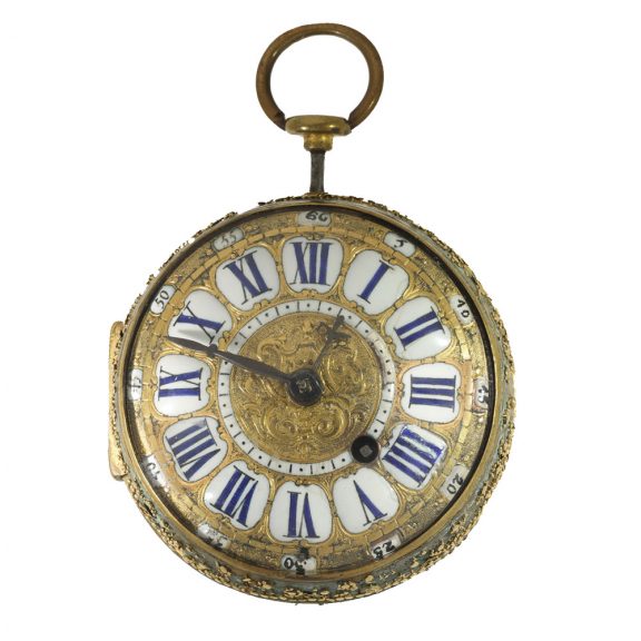 French gilt brass quarter repeating oignon watch Circa 1690 French gilt brass quarter repeating oignon watch Circa 1690