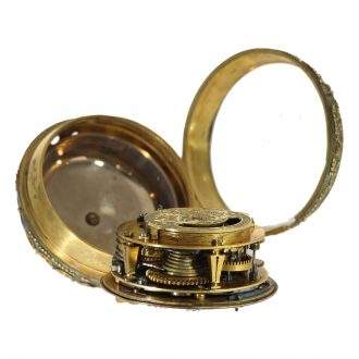 French gilt brass quarter repeating oignon watch Circa 1690