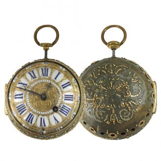 French gilt brass quarter repeating oignon watch Circa 1690