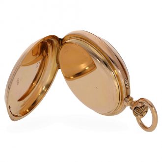 Swiss 18 carat gold digital lever pocket watch Circa 1885