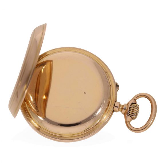 Swiss 18 carat gold digital lever pocket watch Circa 1885 Swiss 18 carat gold digital lever pocket watch Circa 1885