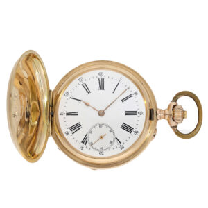 Russian gold hunting case pocket watch with enamelled tsar eagle Circa 1900