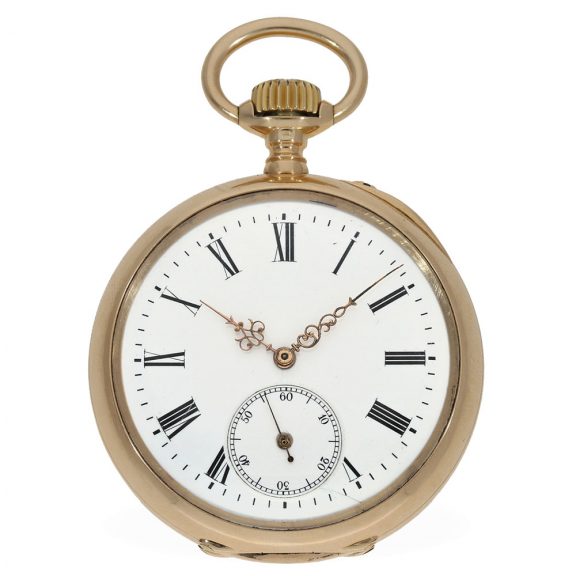 Heavy Swiss 14 carat gold pocket chronometer Circa 1900