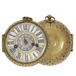 Swiss gilt single handed quality oignon watch with alarm Circa 1705