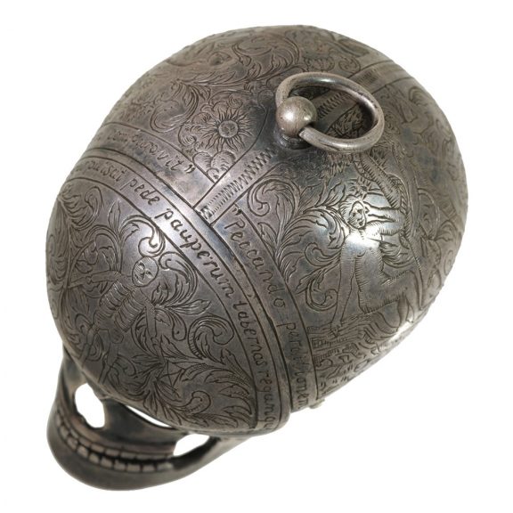 German early silver skull shaped pendant watch Circa 1700 German early silver skull shaped pendant watch Circa 1700