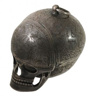 German early silver skull shaped pendant watch Circa 1700