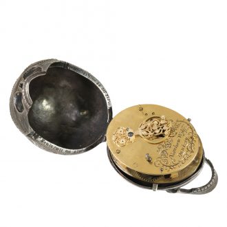 German early silver skull shaped pendant watch Circa 1700