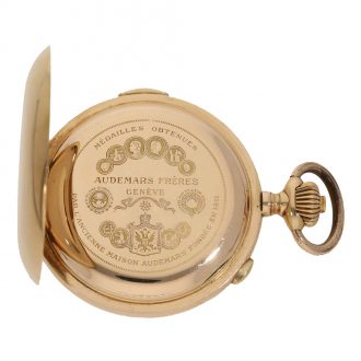 Swiss 14 carat gold full hunter cased watch with repeater Circa 1900