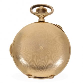 Swiss 14 carat gold full hunter cased watch with repeater Circa 1900
