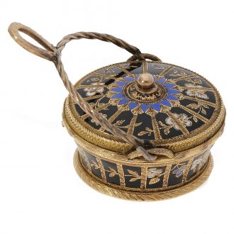 18 Carat gold and enamel Swiss basket form watch Circa 1810