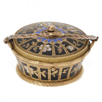 18 Carat gold and enamel Swiss basket form watch Circa 1810