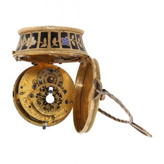18 Carat gold and enamel Swiss basket form watch Circa 1810
